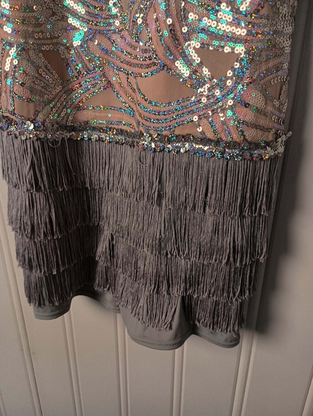 Weissman Costumes- 1920's Inspired Sequin Fringe Dance/Party Jumper- Size XS/S - Picture 4 of 9